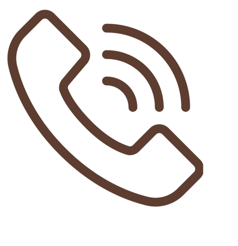 Icon of a telephone handset with sound waves indicating a call or communication.