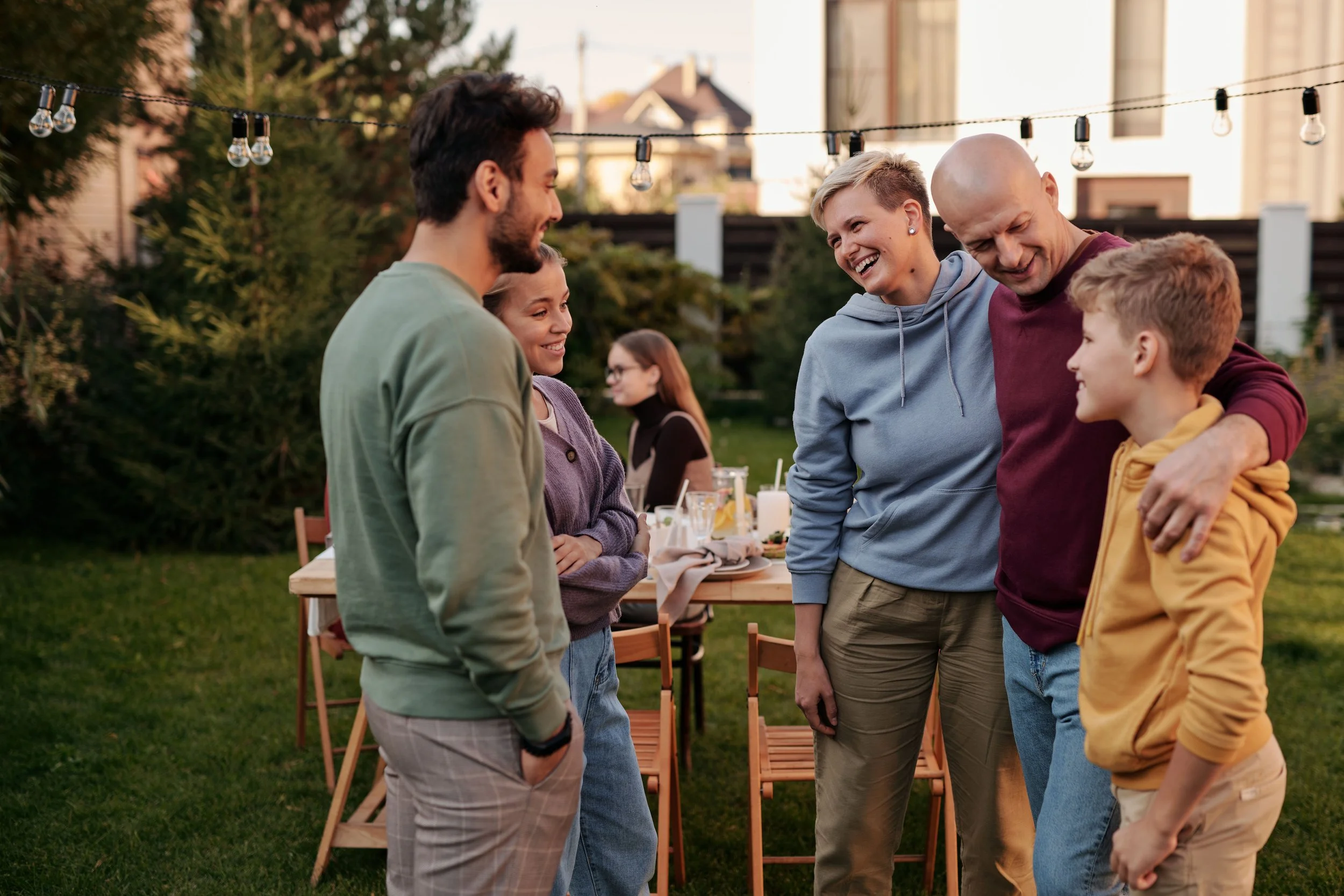 Stepfamily spending time together in Sacramento California
