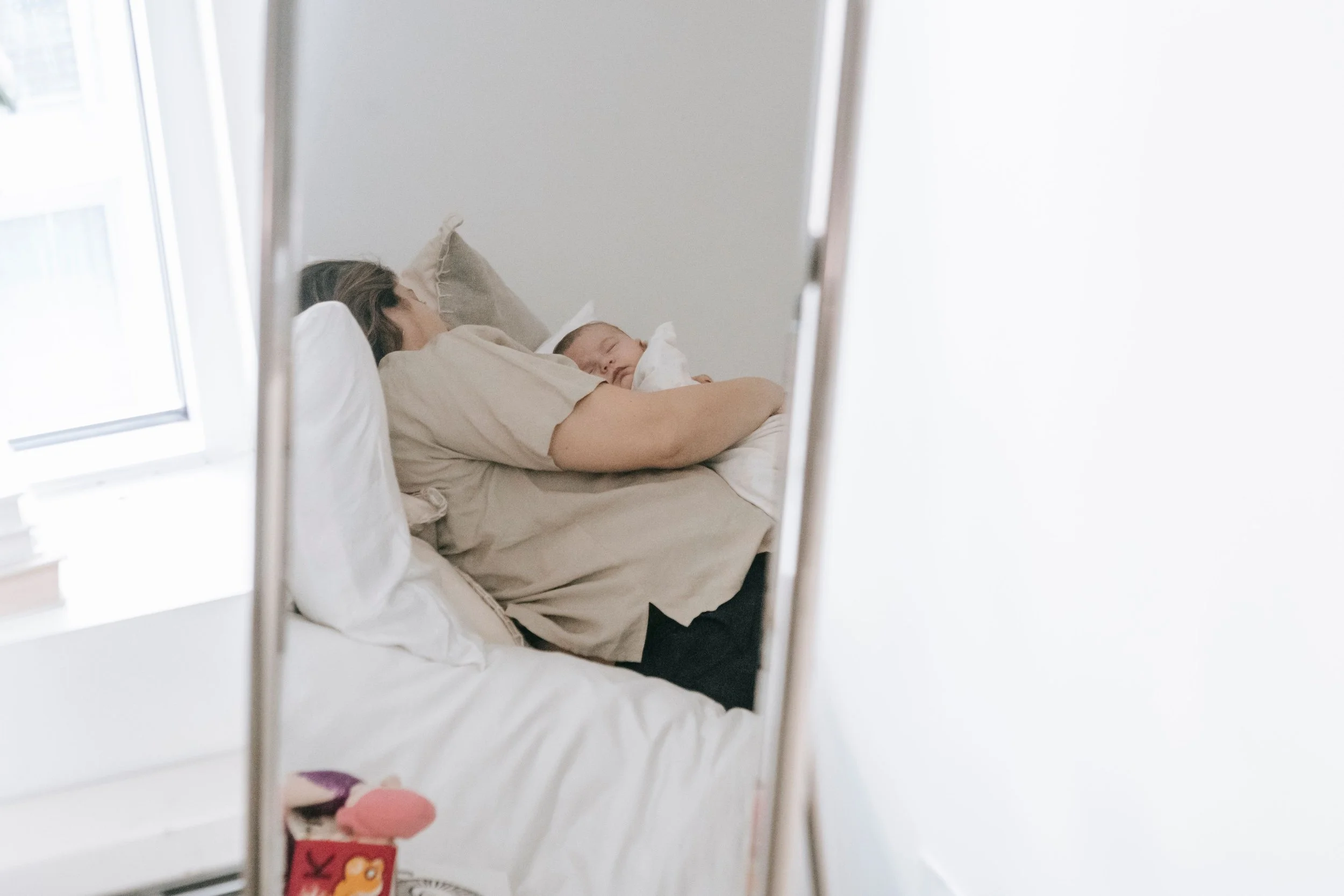 Postpartum mom reflecting on identity after having a baby in Sacramento California