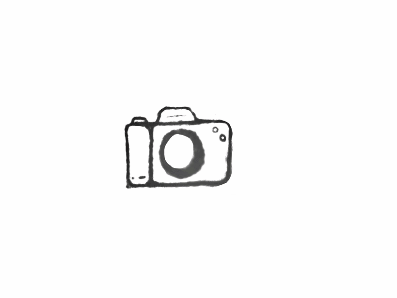 Black and white line animation with minimal detail.