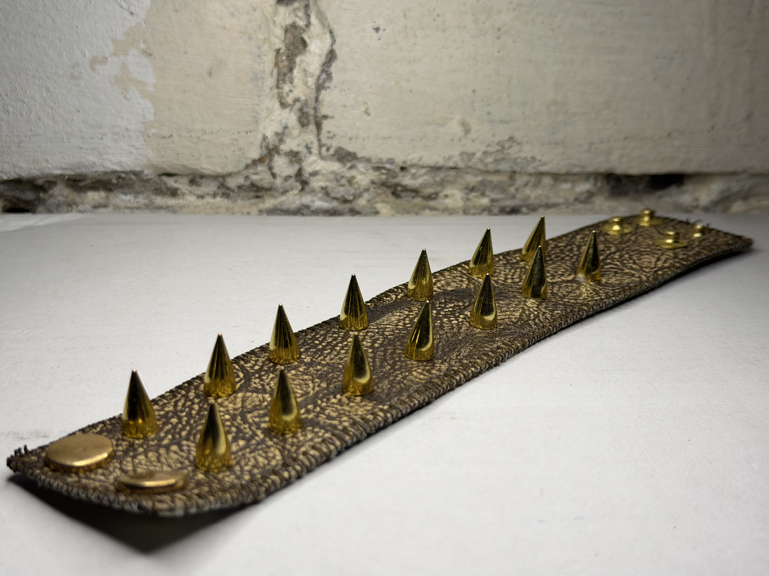 "Prickly Sand" - Dune Leather Cuff