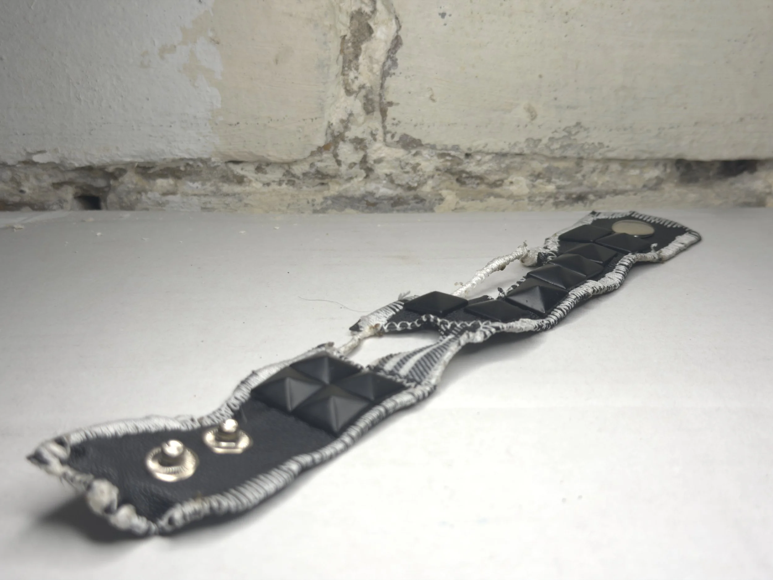 "Unraveling" - Black & White Leaid Apocalypse Cuff
