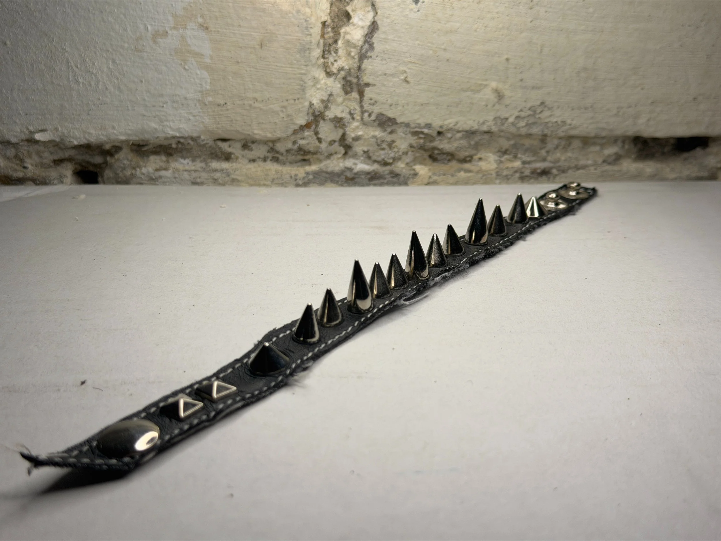 "Ridgeback" - Black Leather Spiked Bracelet