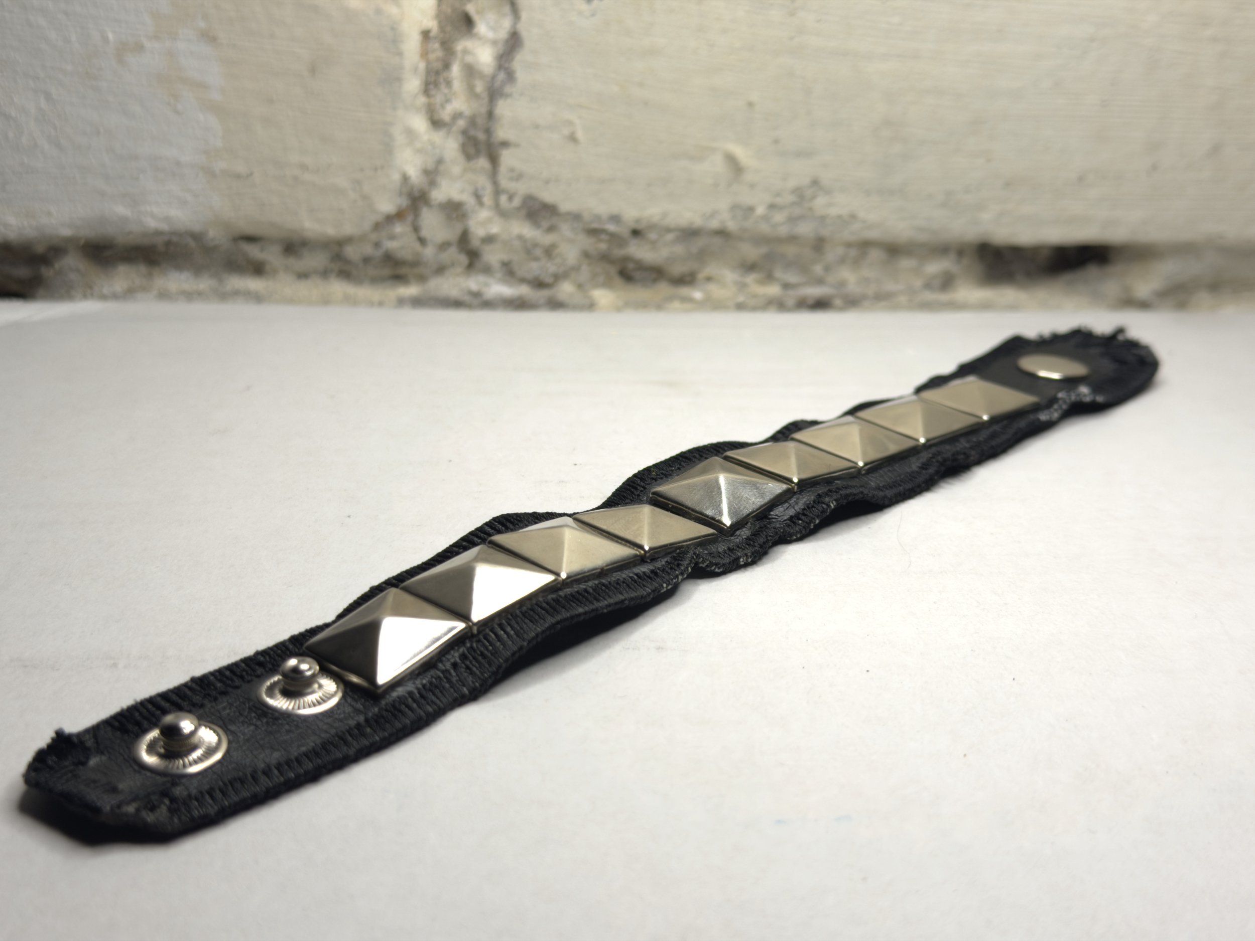 "Punk Origins" Black Leather Studded Bracelet