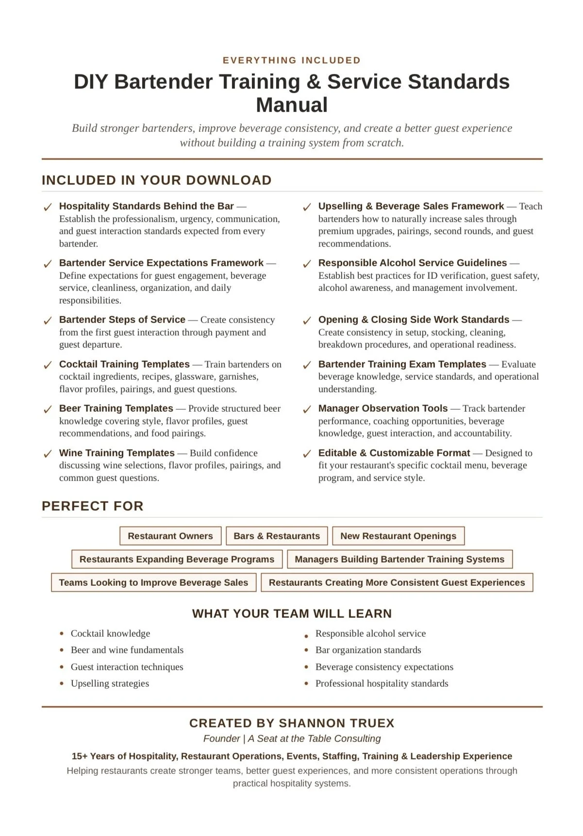 DIY Bartender Training System