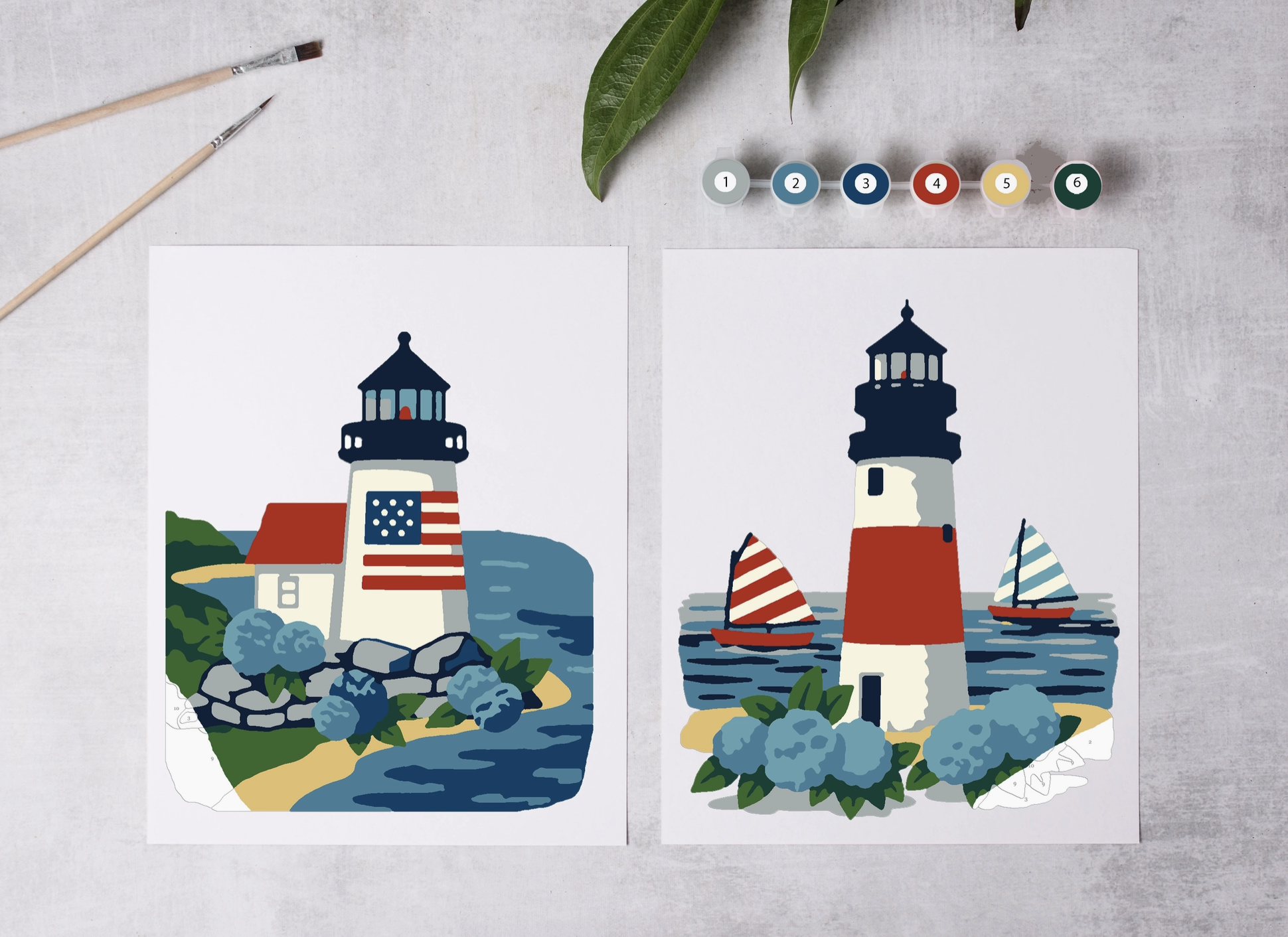 East Coast Lighthouses Paint-By-Numbers Kit