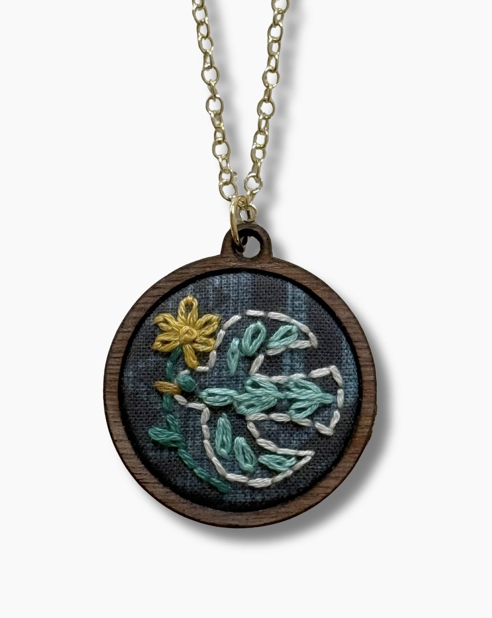 Bird Embroidery Necklace Kit