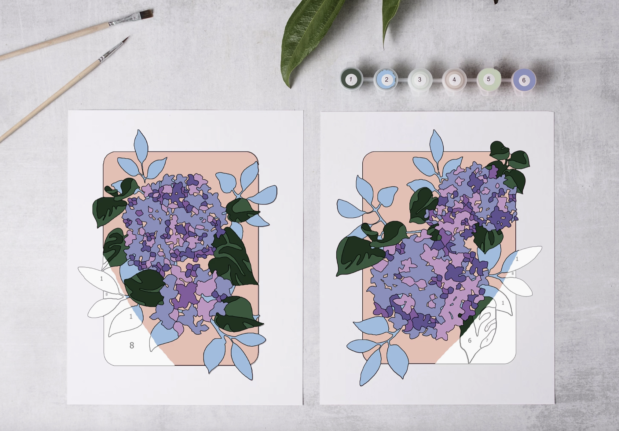 Hydrangea Garden Paint-By-Numbers Kit