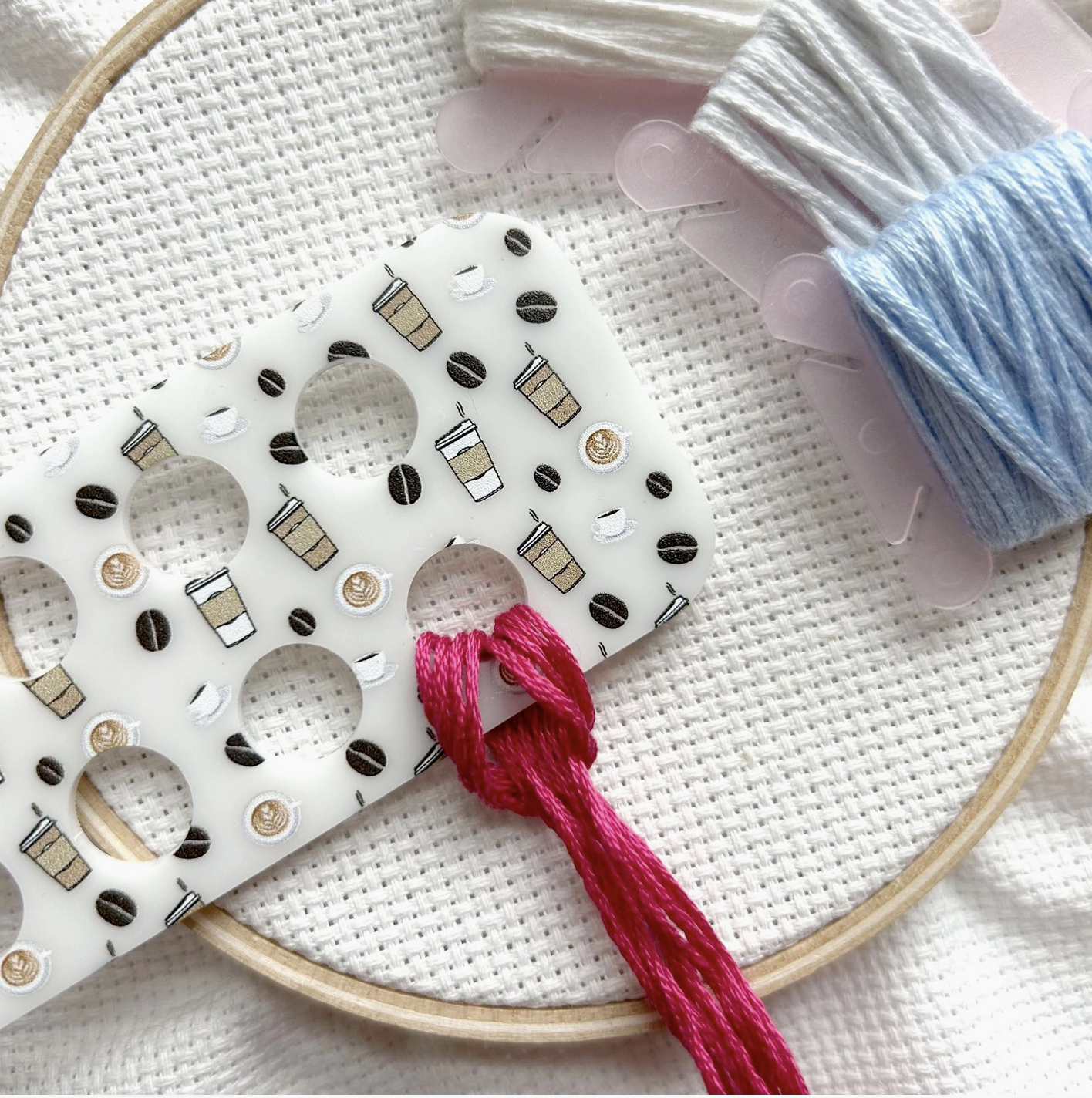 Acrylic Coffee Embroidery Floss Organizer