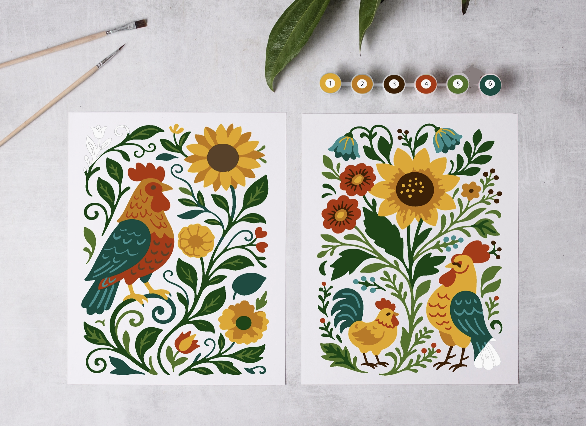 Flock and Flower Paint-By-Numbers Kit