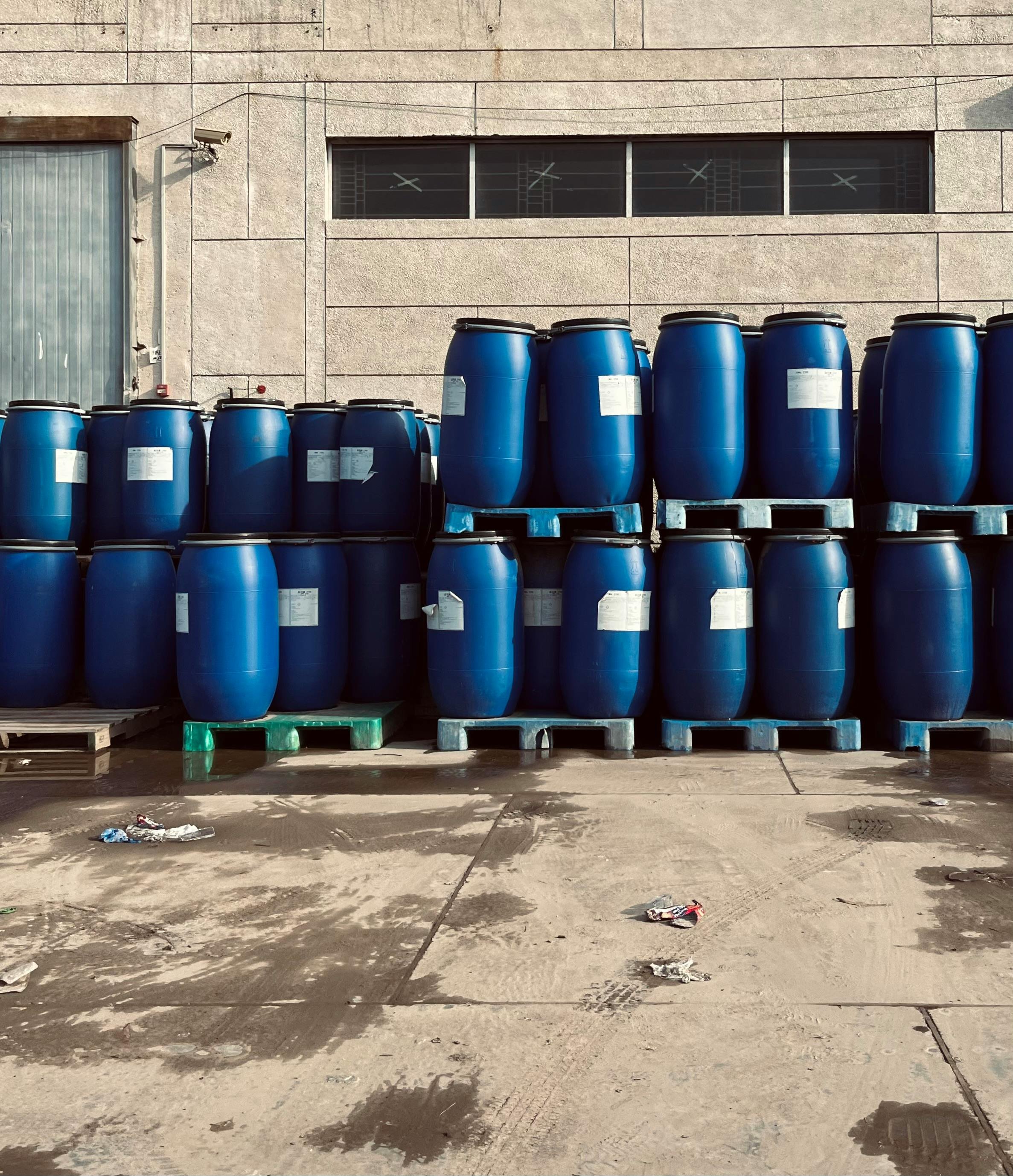 55gal drums stacked from removal and disposal