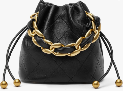 Black & Gold Bucket Bag