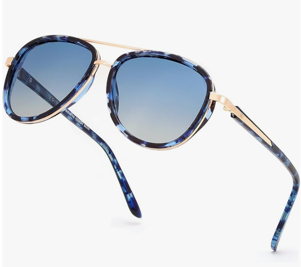 Blue Aviator Sunglasses