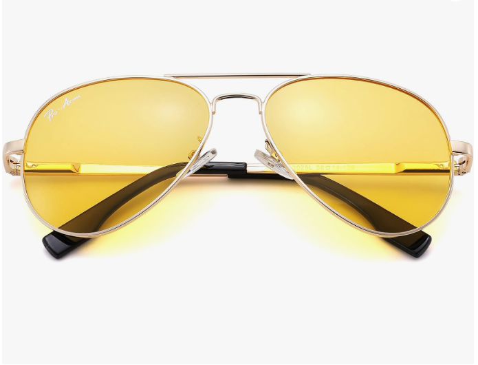 Gold Frame - Yellow Lens Unisex Aviator Sunglasses