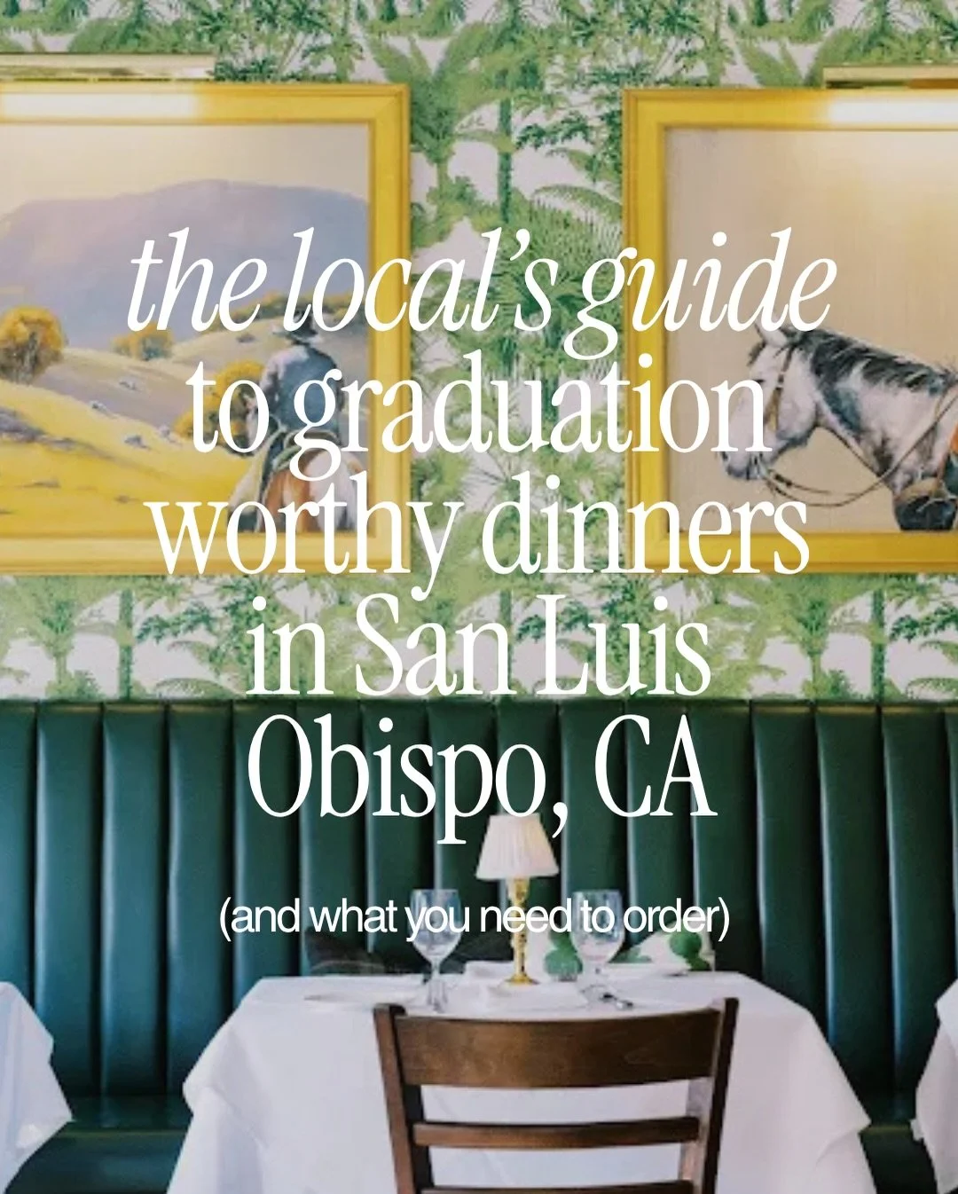 It&rsquo;s graduation season and your graduate deserves a special celebratory meal. Here are a few of my faves! Get your reservations in ASAP! 🍝🥗🍣

Comment &ldquo;SUMMER&rdquo; and I will send you my FREE CENTRAL COAST SUMMER GUIDE with all the th