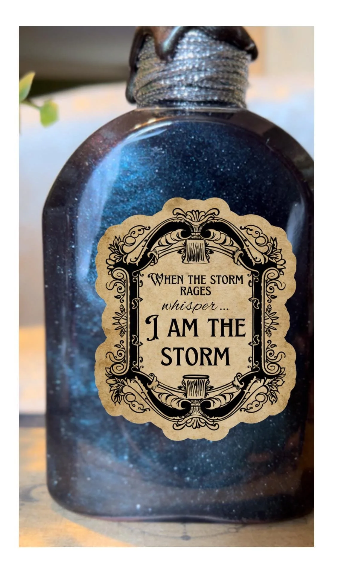 I Am The Storm Potion Bottle: Gothic Fantasy Decor Feminist Gift for strong women.