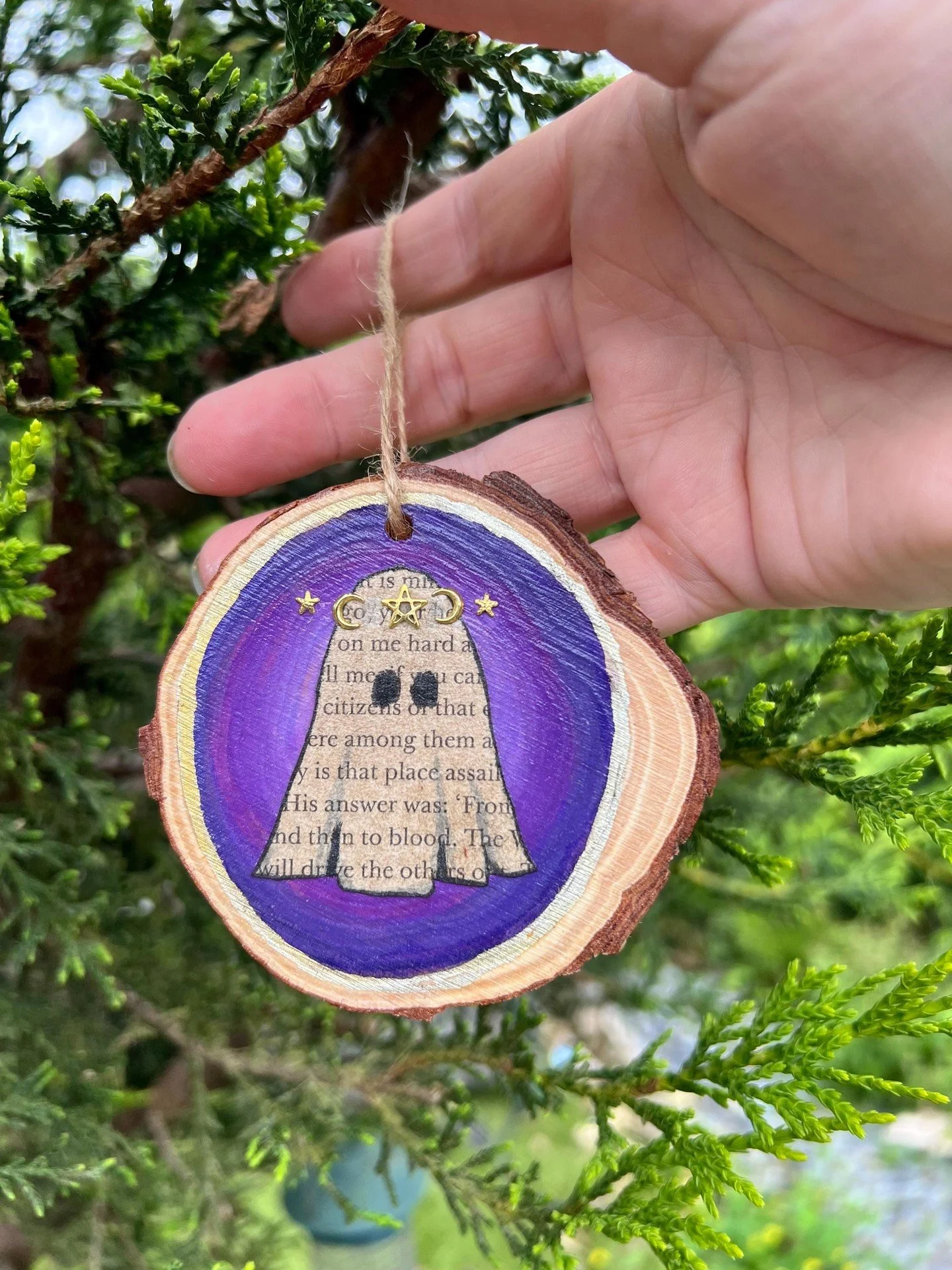 👻✨ Unveil the magic of our Spooky Ghost adorned with an enchanting book page &amp; a gold mystic crown! Perfect for spooky girls &amp; book lovers. 🎃📚 Want to bring this cute witchy spirit home? Click this link for more deets &amp; to buy: https:/