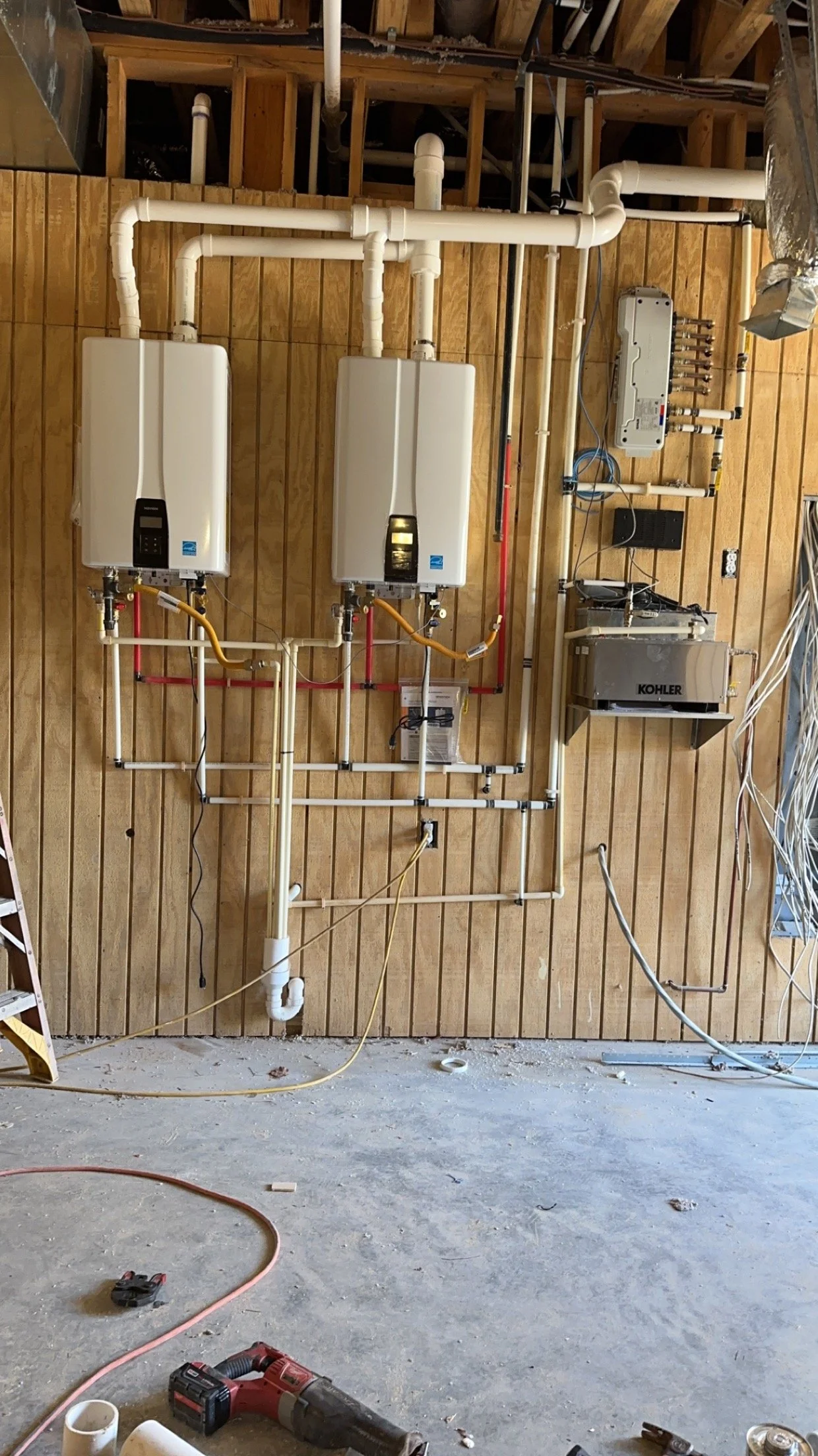 tankless water heaters + steamer system