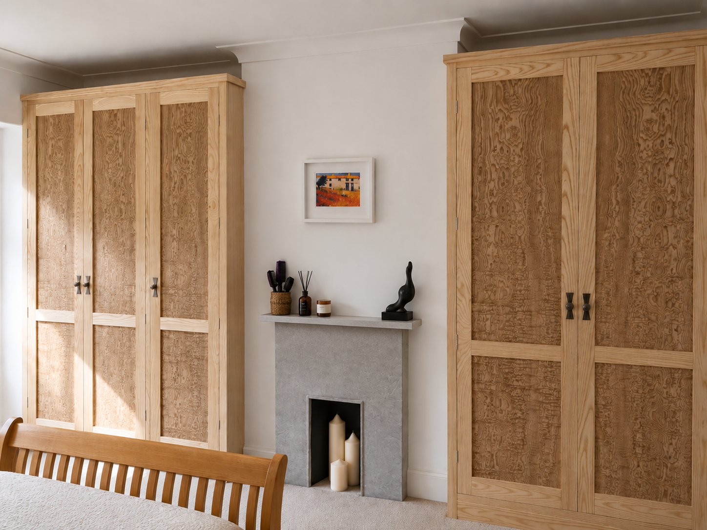 Japanese Tamo Ash and Solid Ash Wardrobes Wide shot 