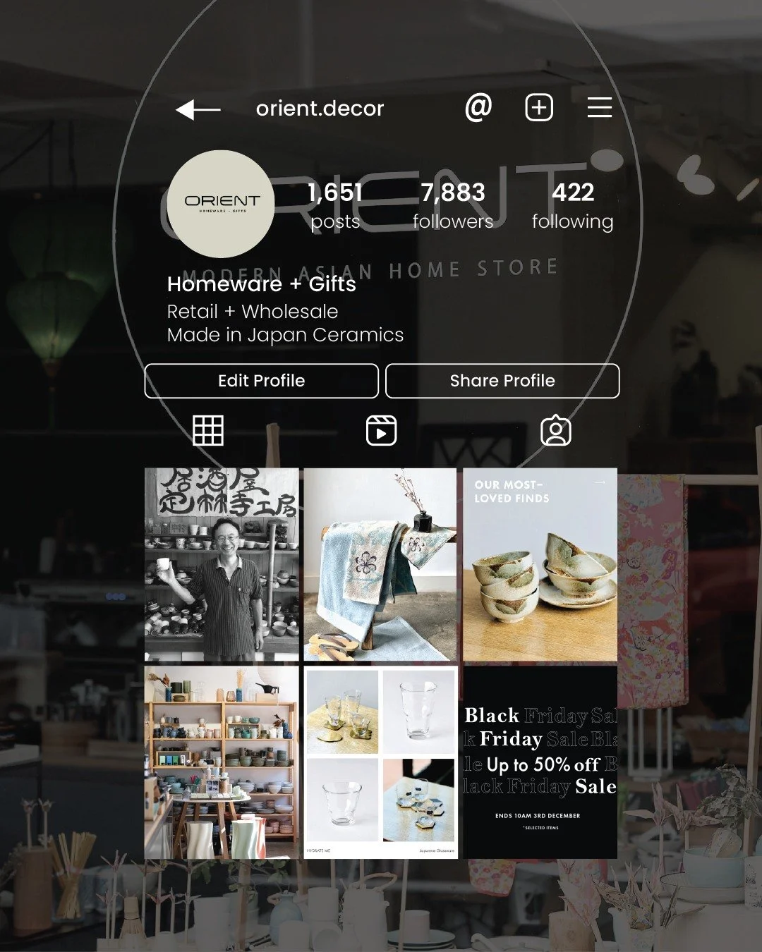 Over the past few months, I&rsquo;ve been managing the social presence for @orient.decor  a store specialising in Japanese ceramics, homeware and thoughtfully curated gifts.

The goal? To showcase their beautiful products make their pages feel as cal