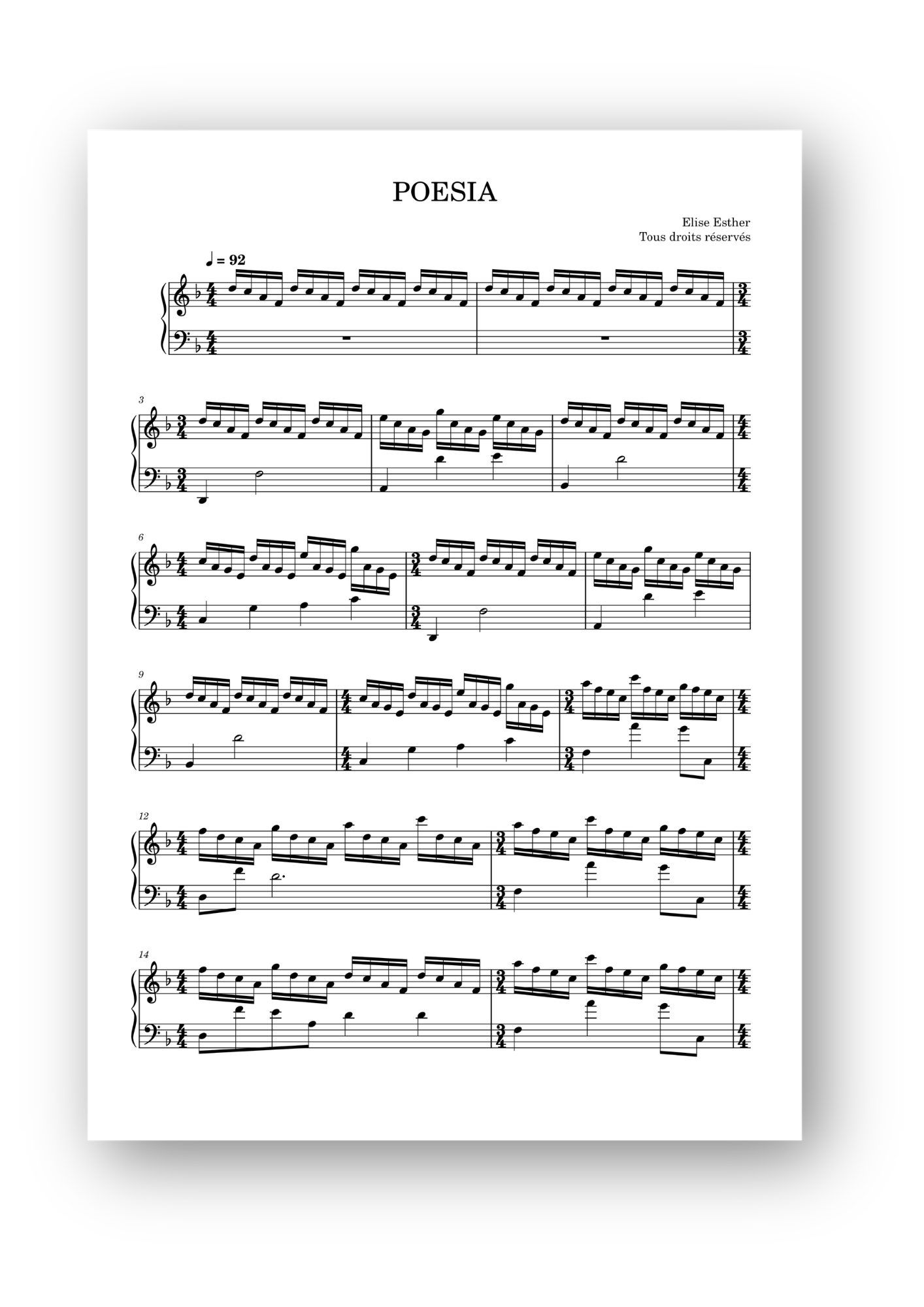 Poesia - partition numérique