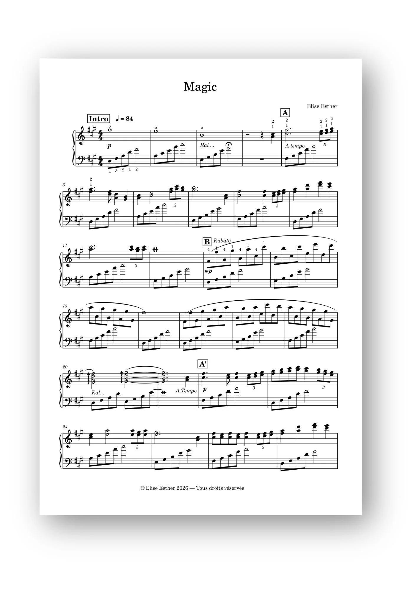 Magic - Partition numérique gratuite
