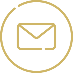 Email envelope icon inside a gold circle