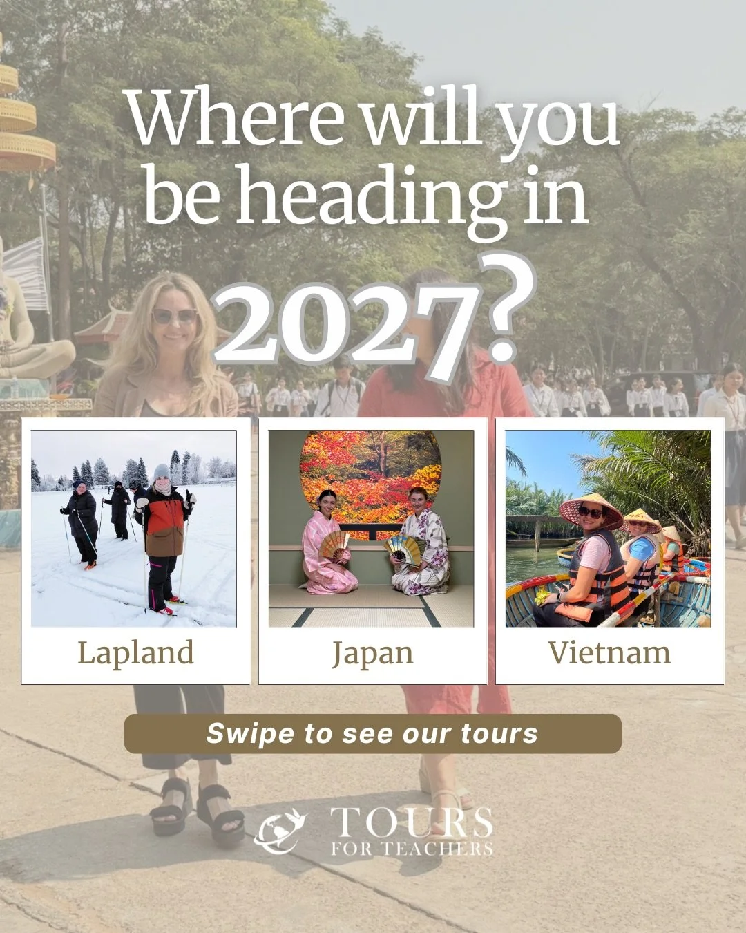 2027 is shaping up to be our biggest year yet ✈️
From Lapland to London, Japan to Egypt&hellip; where will you be heading? 🌍

Comment &ldquo;2027&rdquo; and let&rsquo;s start planning your next adventure 🤍