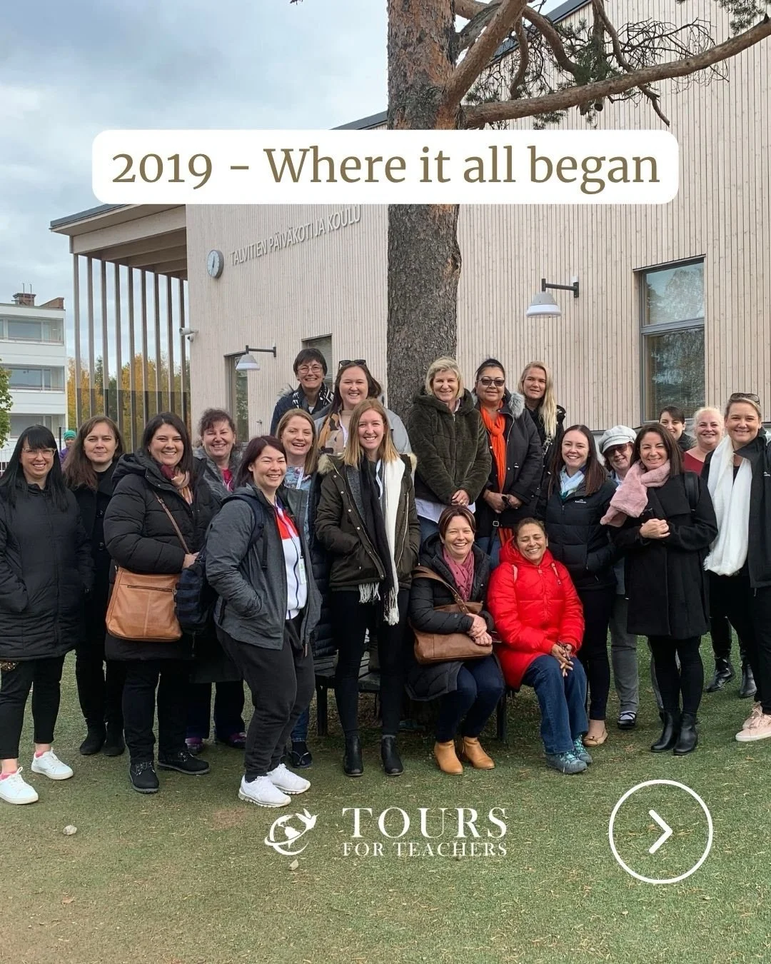 🇫🇮 7 years ago, Tours for Teachers began with a small group of educators travelling to Finland.

The first photo was taken with that very first group in 2019.

The second was taken just a few months ago with our April 2026 group.

Since then, more 