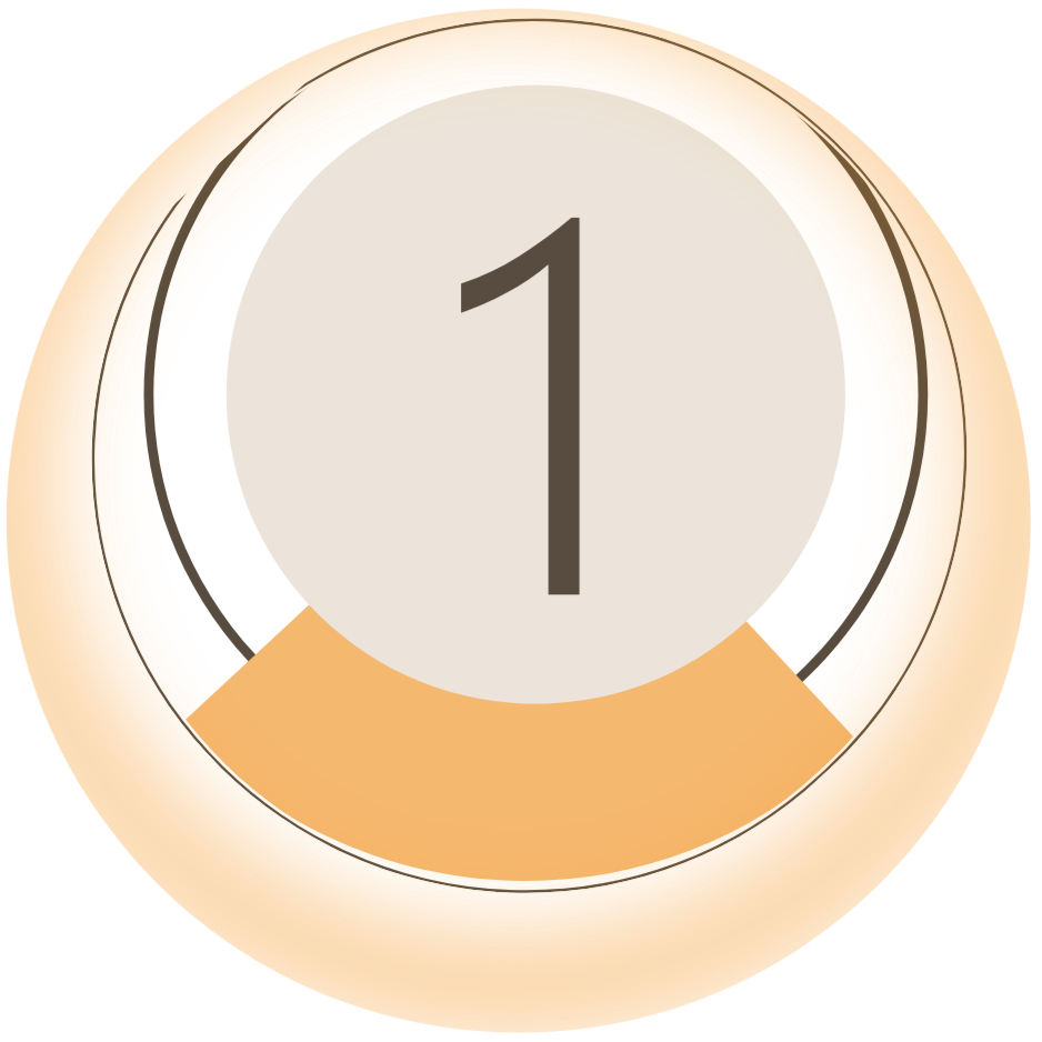 The number 1 in a abstract circular design