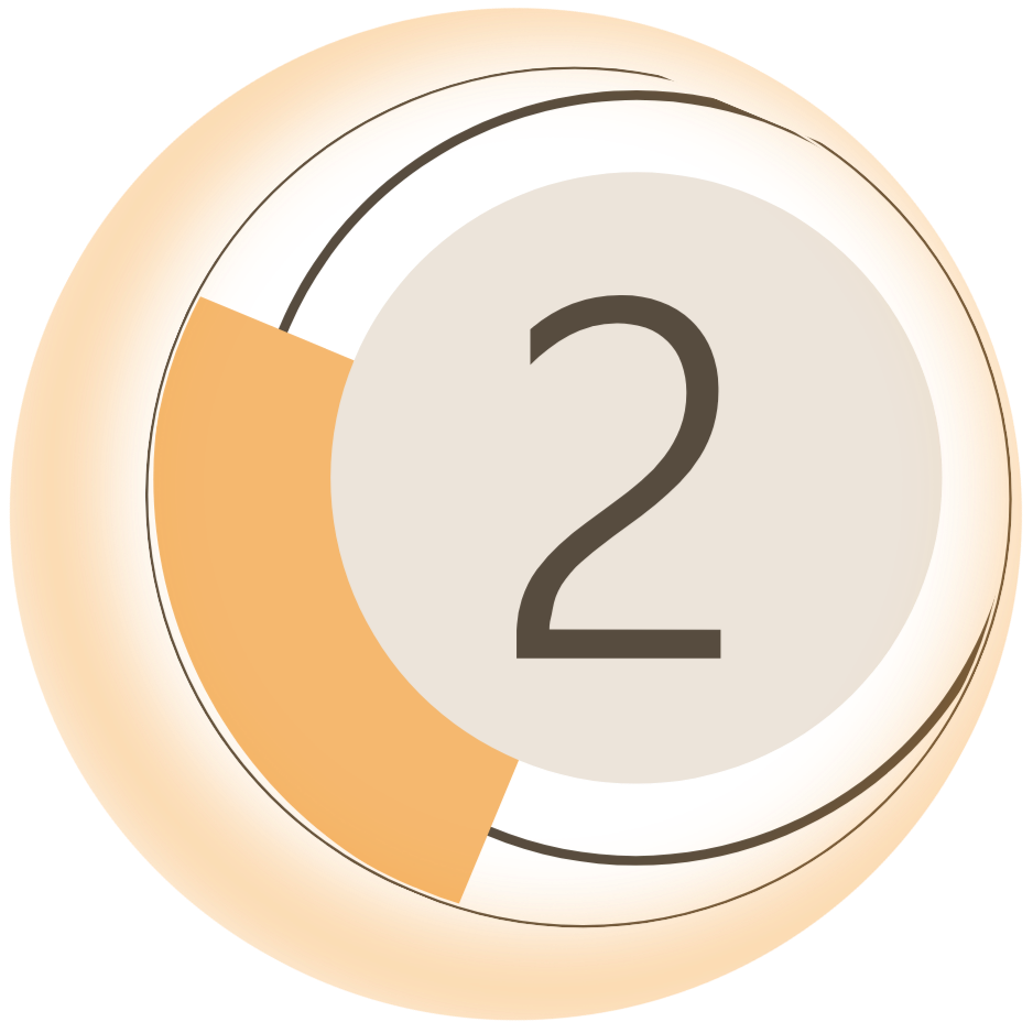 The number 2 in a abstract circular design