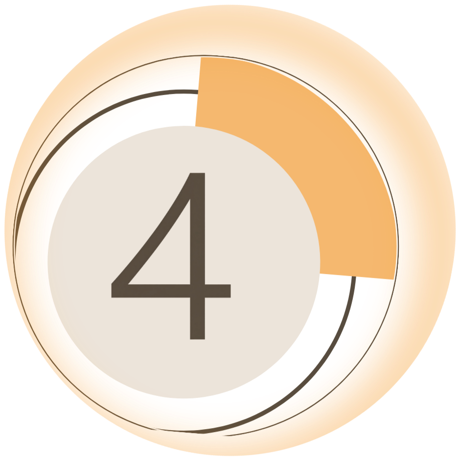 The number 4 in a abstract circular design