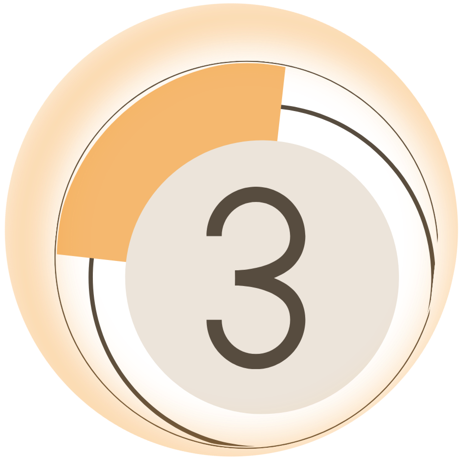 The number 3 in a abstract circular design