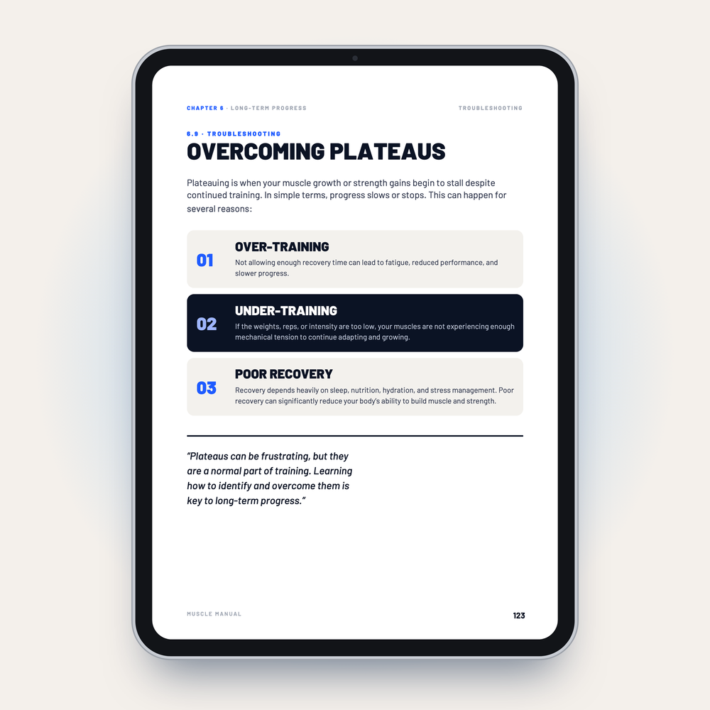 Overcoming plateaus page