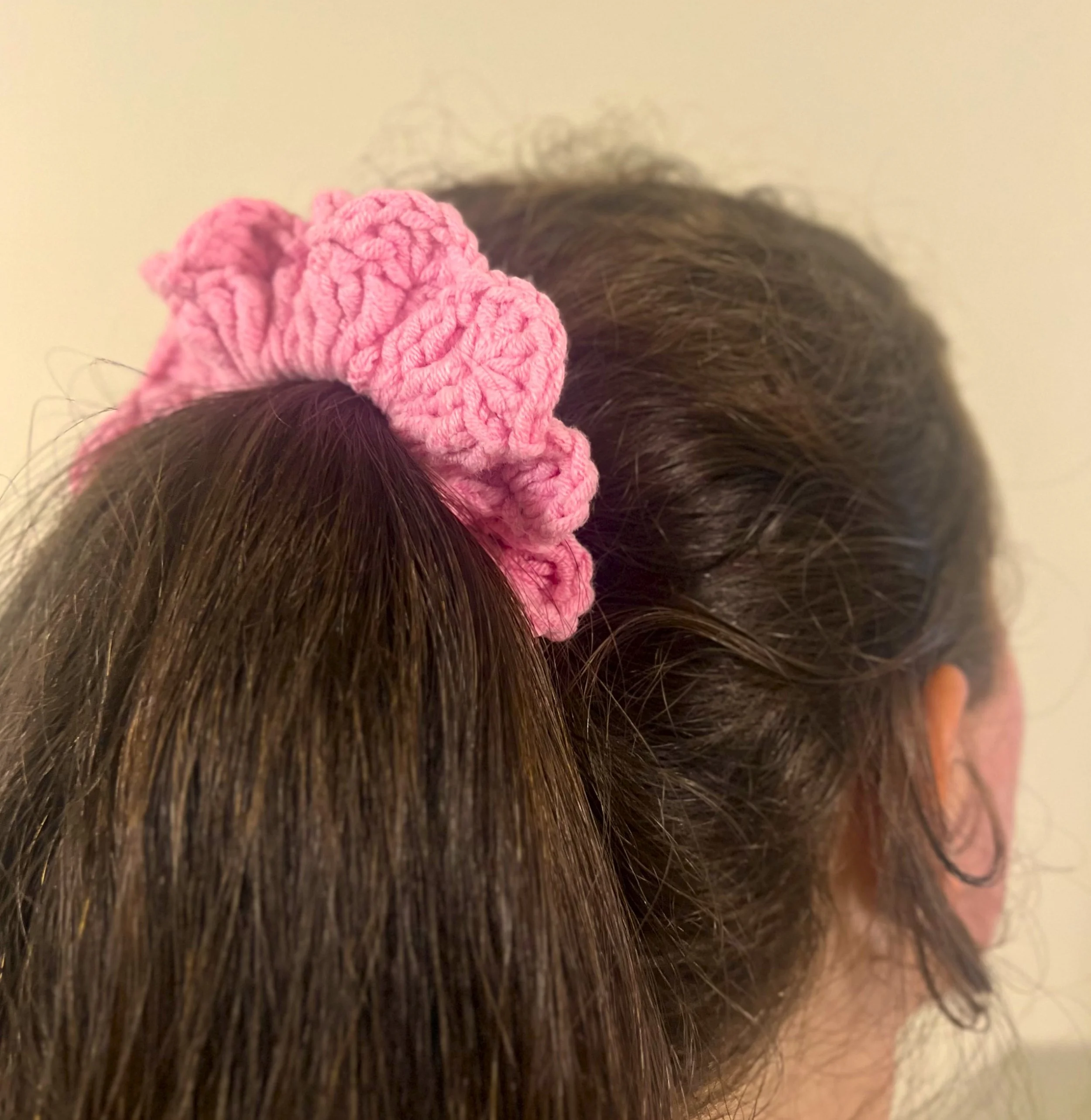 Pink scrunchie hair done.jpeg