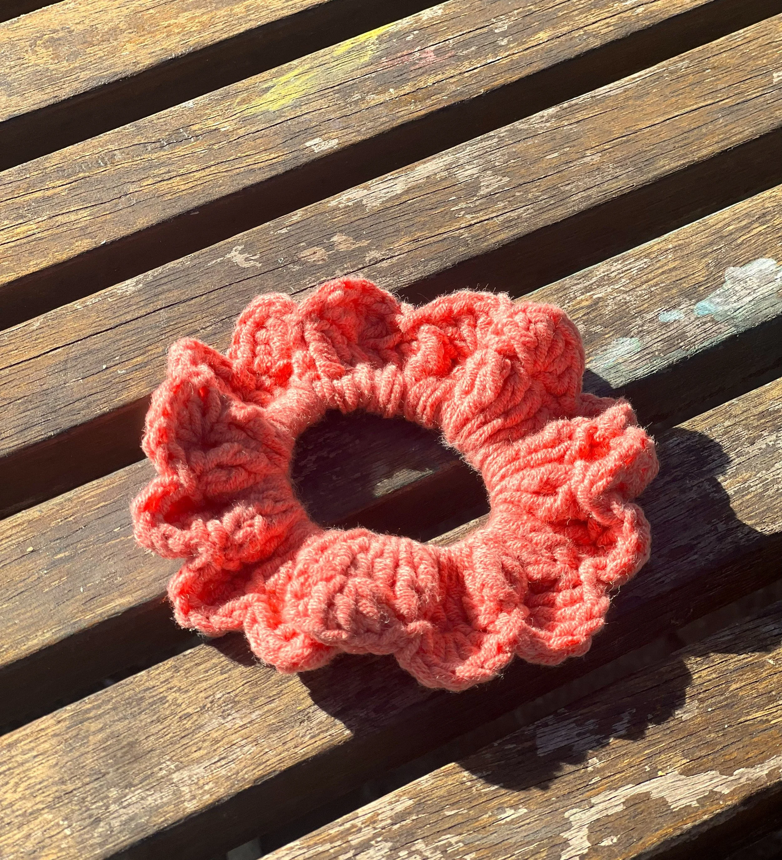 Peach scrunchie