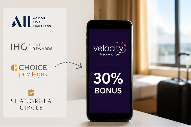 30% bonus Velocity Points from hotel partners