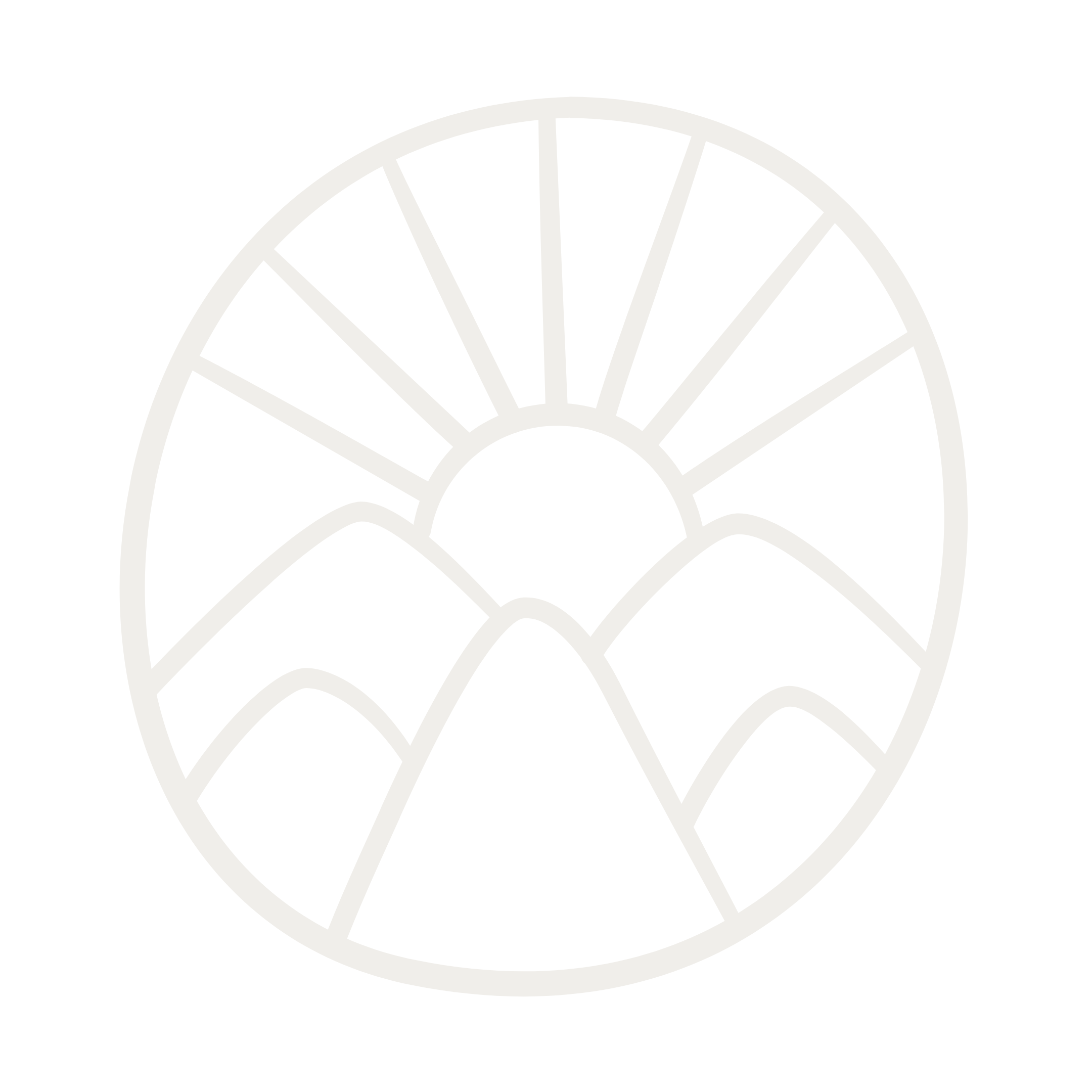 Black background with a white stylized spiral or concentric circles pattern.
