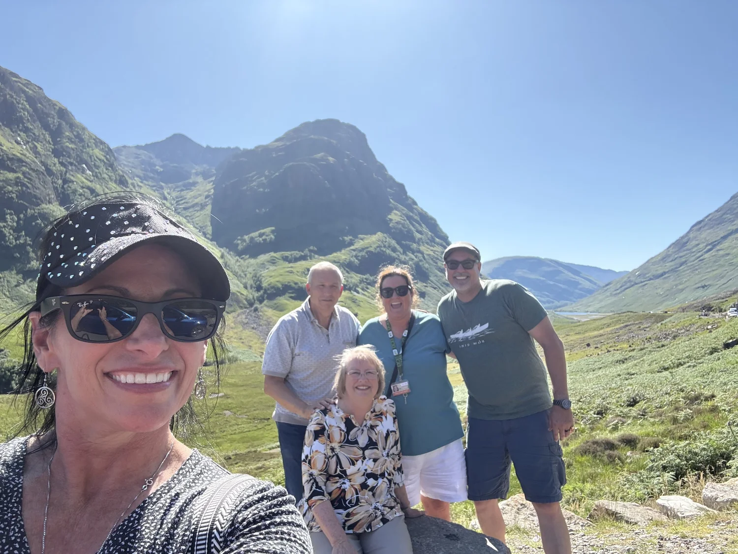 A group enjoying a tour together in the mountains