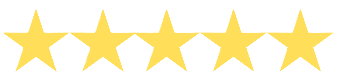Six gold stars arranged in a row on a black background.