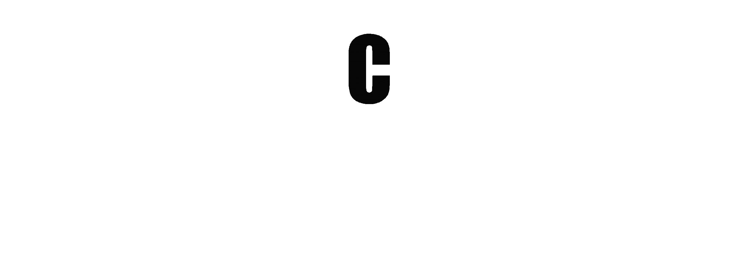 Black and white illustration of the alphabet with the letter 'C' highlighted in black.