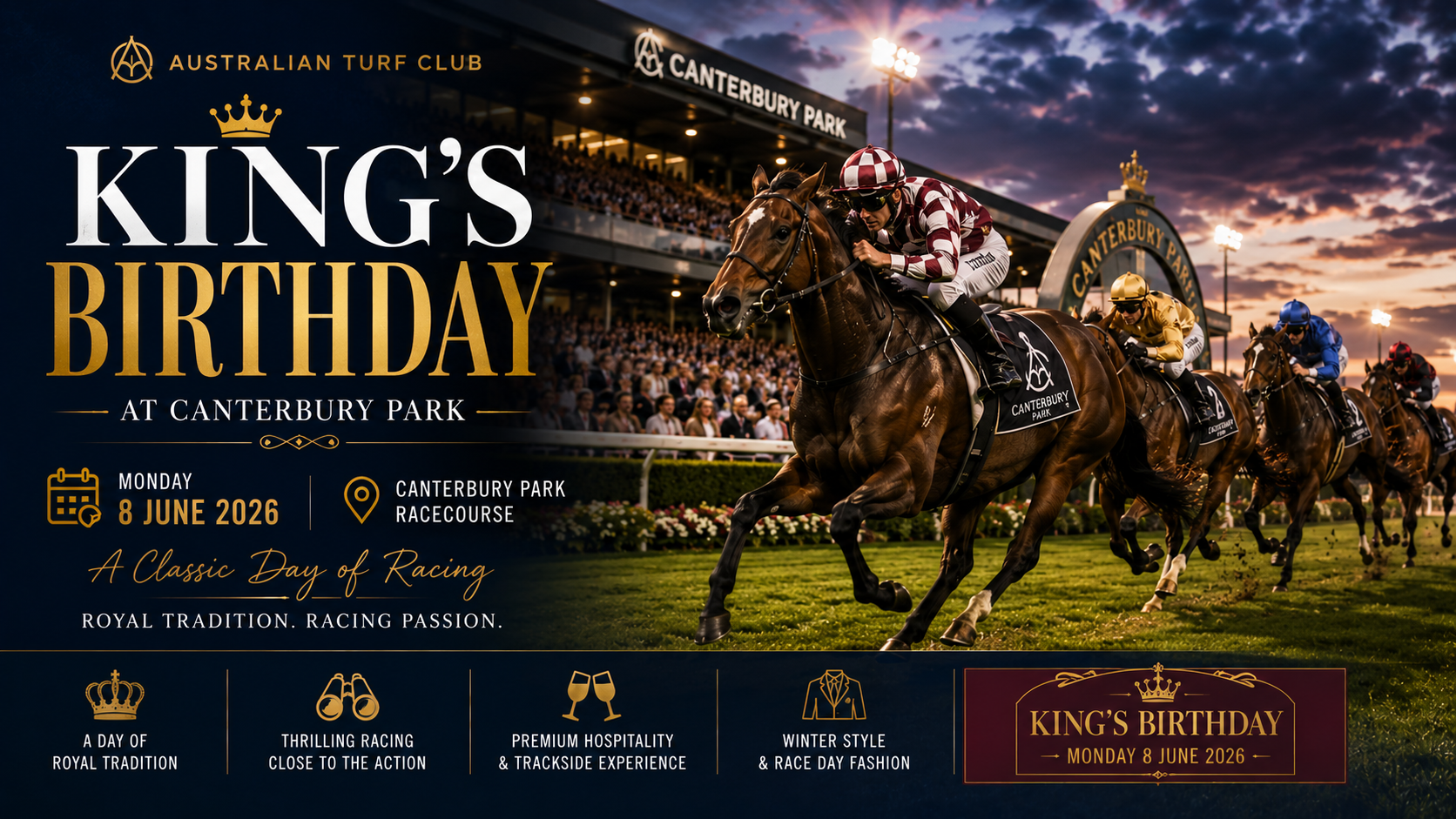 KING'S BIRTHDAY AT CANTERBURY PARK