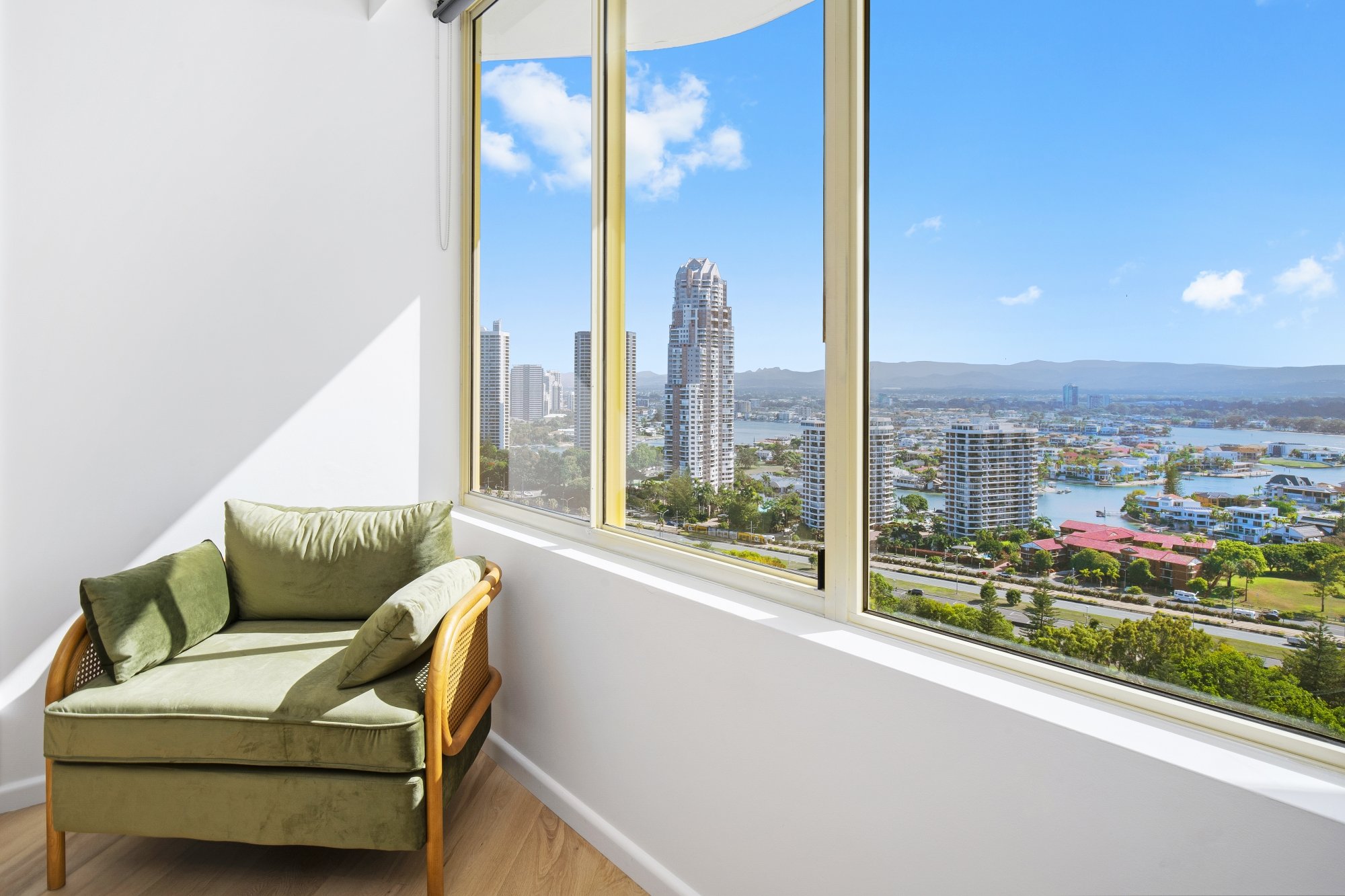 Armchair overlooking Paradise Waters