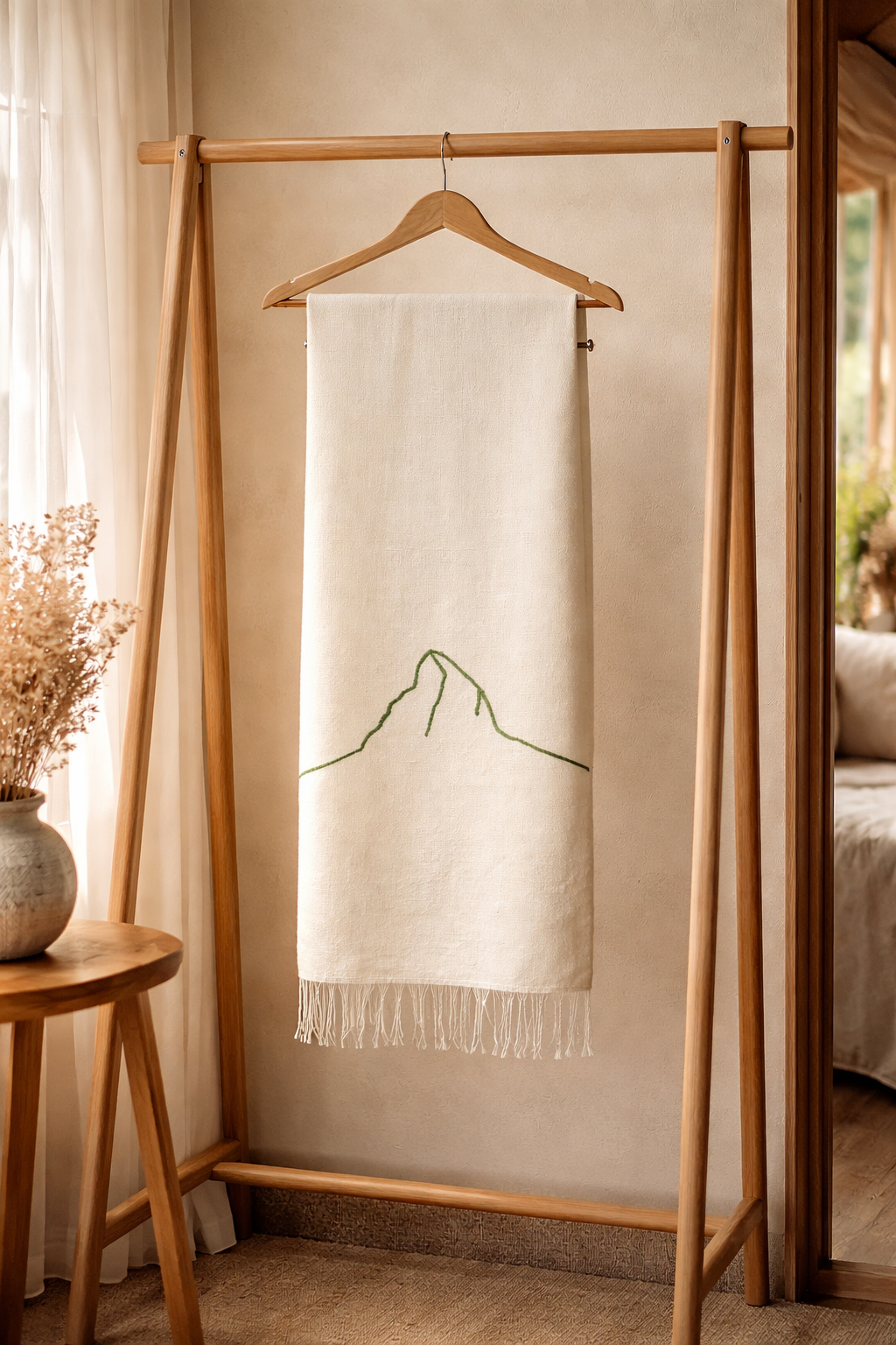 Scarf - Plain natural color with Matterhorn