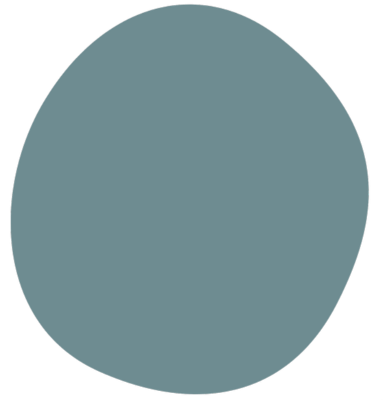 A solid teal-colored circle on a black background.