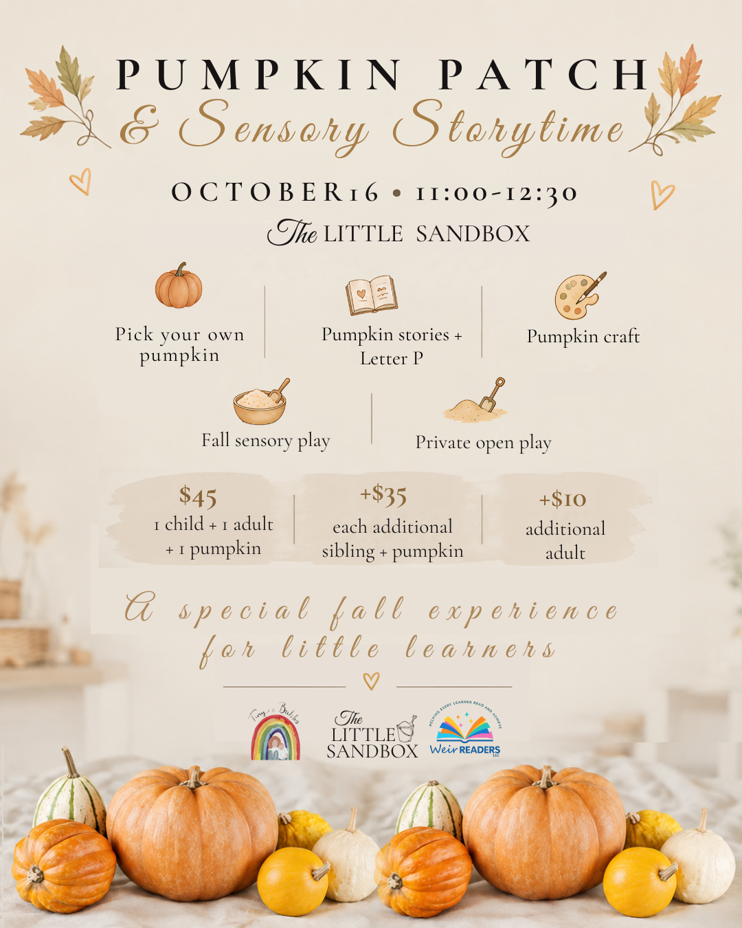 Pumpkin Patch &amp; Sensory Storytime