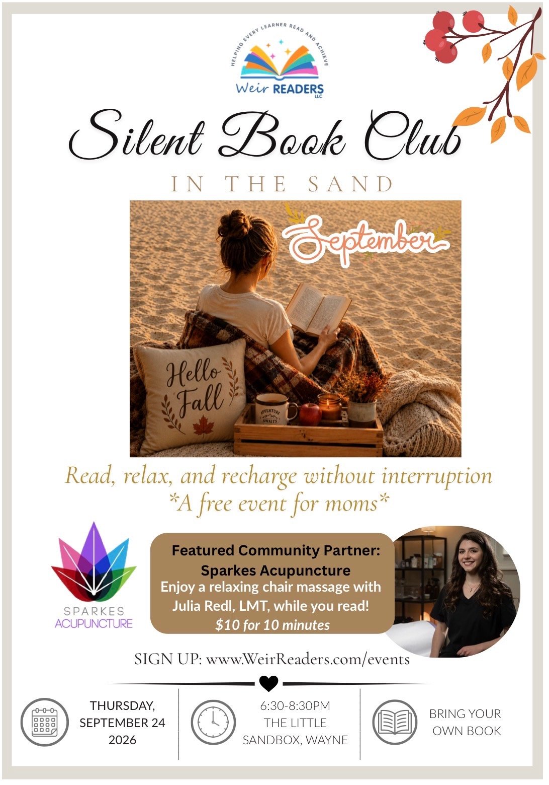 Silent Book Club for moms September