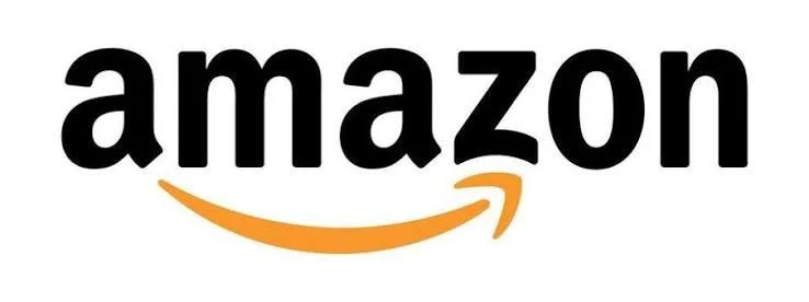 Amazon logo with black text and orange arrow