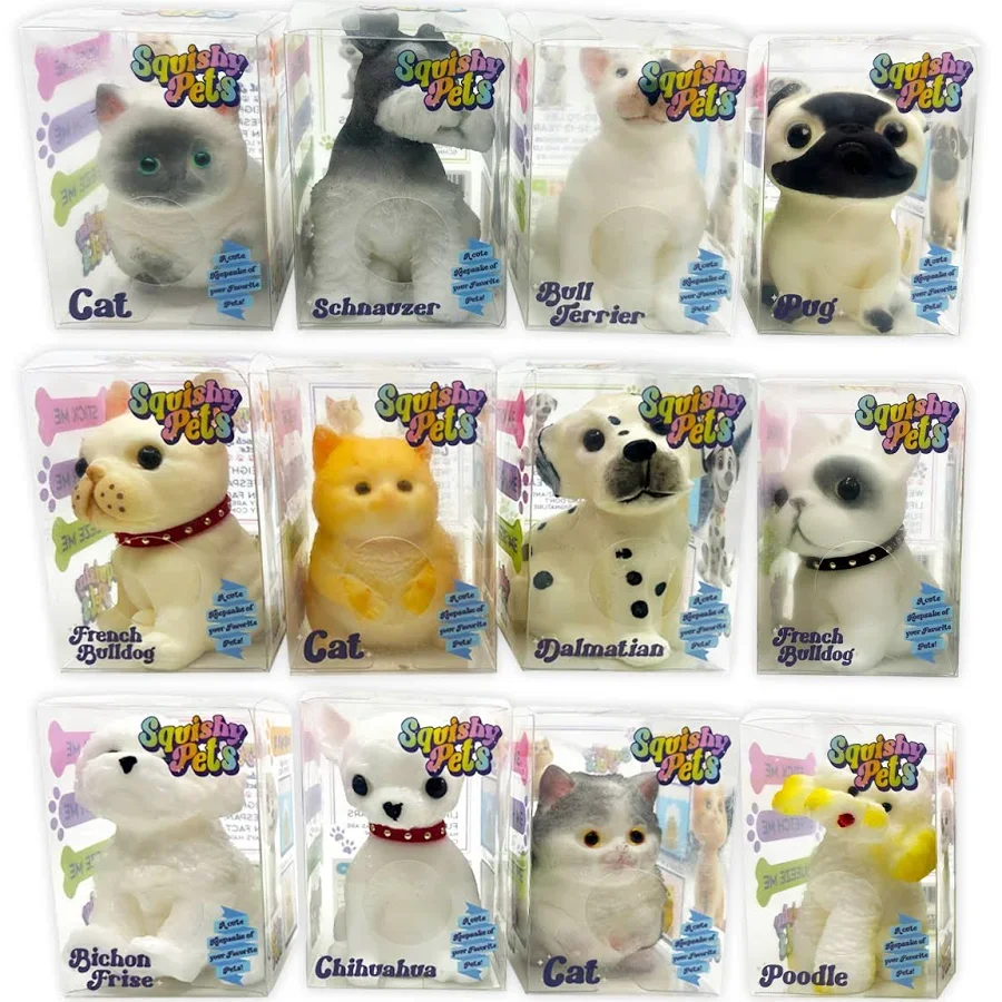Squishy Pets toy, various choices of different dogs and cats, new in box