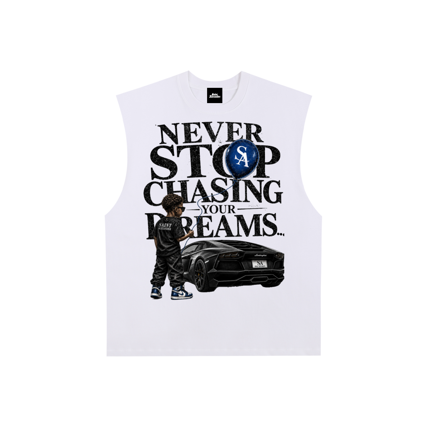 Never Stop Chasing Your Dreams Edge Cotton Tank Top